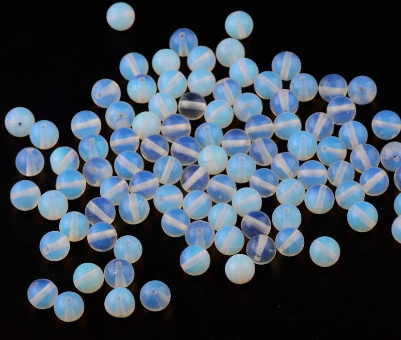 Cmidy Stone Beads 100pcs 8mm Opal Round Stone Beading Loose Gemstone Hole Size 1mm DIY Smooth Beads for Bracelet Necklace Earrings Jewelry Making (Opal, 8mm) - Image 3